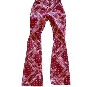 Revice Lalaland Denim Flare rouge Paisley Jeans Size 24
